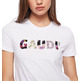 CAMISETA CORTA CON LOGO EN PEDRERÍA MUJER GAUDI