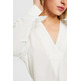 BLUSA DE CREPÉ MUJER ESPRIT CON CUELLO V