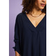 BLUSA DE CREPÉ MUJER ESPRIT CON CUELLO V