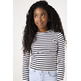 CAMISETA MANGA LARGA NIÑA GARCIA JEANS ACANALADA A RAYAS