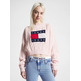 JERSEY CROPPED DE PUNTO TRENZADO CON LOGO MUJER TOMMY JEANS