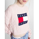 JERSEY CROPPED DE PUNTO TRENZADO CON LOGO MUJER TOMMY JEANS