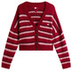 MUJER TJW BADGE STRIPE FLUFF CARDI E XJP