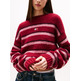 MUJER TJW BADGE STRIPE FLUFFY SWEATE XJP