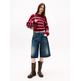 MUJER TJW BADGE STRIPE FLUFFY SWEATE XJP
