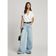 VAQUERO ANCHO MUJER PEPE JEANS CON TACHUELAS TIRO MEDIO