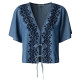 BLUSA FLUIDA MUJER PEPE JEANS CON DETALLES BORDADOS