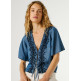 BLUSA FLUIDA MUJER PEPE JEANS CON DETALLES BORDADOS