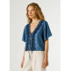 BLUSA FLUIDA MUJER PEPE JEANS CON DETALLES BORDADOS
