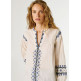 BLUSA MUJER PEPE JEANS CON DETALLES BORDADOS