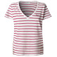 CAMISETA MUJER  PEPE JEANS MEGAN V NECK STRIPED