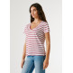 CAMISETA MUJER  PEPE JEANS MEGAN V NECK STRIPED