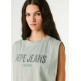 CAMISETA SIN MANGAS MUJER PEPE JEANS LOGO CALADO