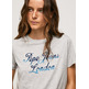 CAMISETA DE ALGODÓN CON LOGO ESTAMPADO MUJER PEPE JEANS MARA