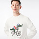 SUDADERA ESTAMPADA EN FELPA DE ALGODÓN ECOLÓGICO HOMBRE LACOSTE X NETFLIX