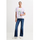 CAMISETA MUJER  PEPE JEANS LOGO ESTAMPADO MULTICOLOR