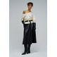 FALDA MIDI MUJER SALSA JEANS EFECTO PIEL CON CINTURON