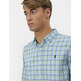 HOMBRE CAMISA POPELIN CUELLO BOTON CU AZULMULT