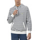 HOMBRE SUDADERA CAPUCHA RAYAS BORDADO BLANCO P