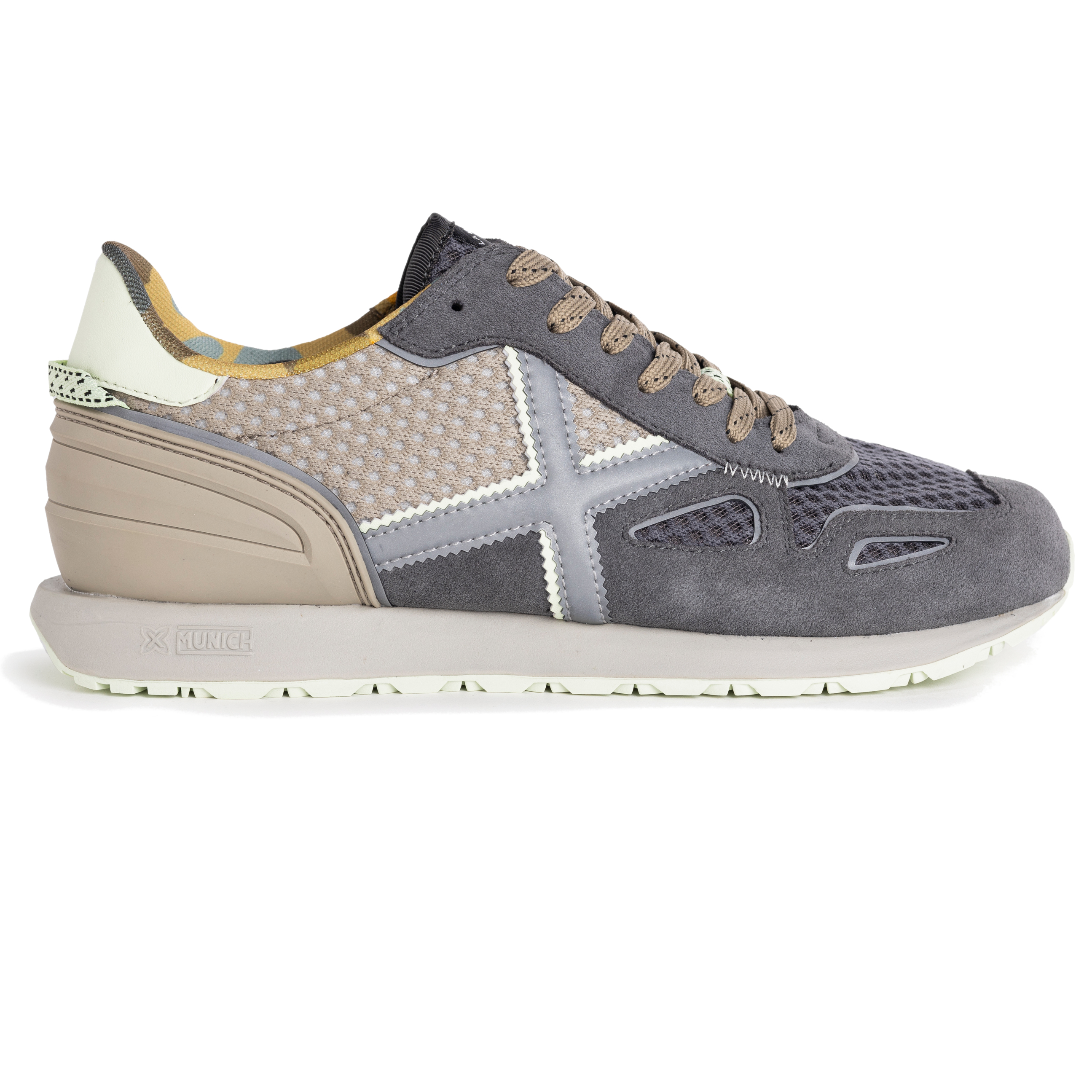 Zapatillas deportivas de hombre Munich Massana 510 piel color gris.