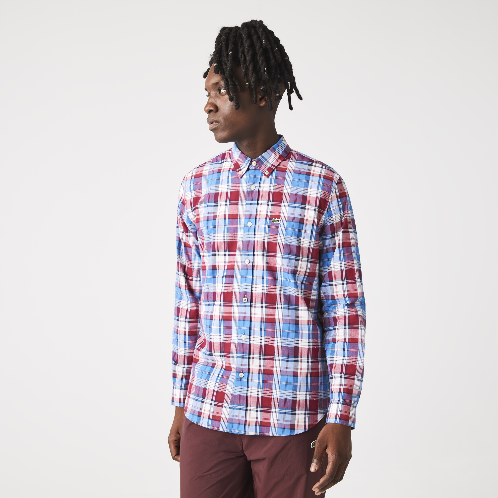 CAMISA EN ALGOD N STRETCH DE CUADROS HOMBRE LACOSTE Korner