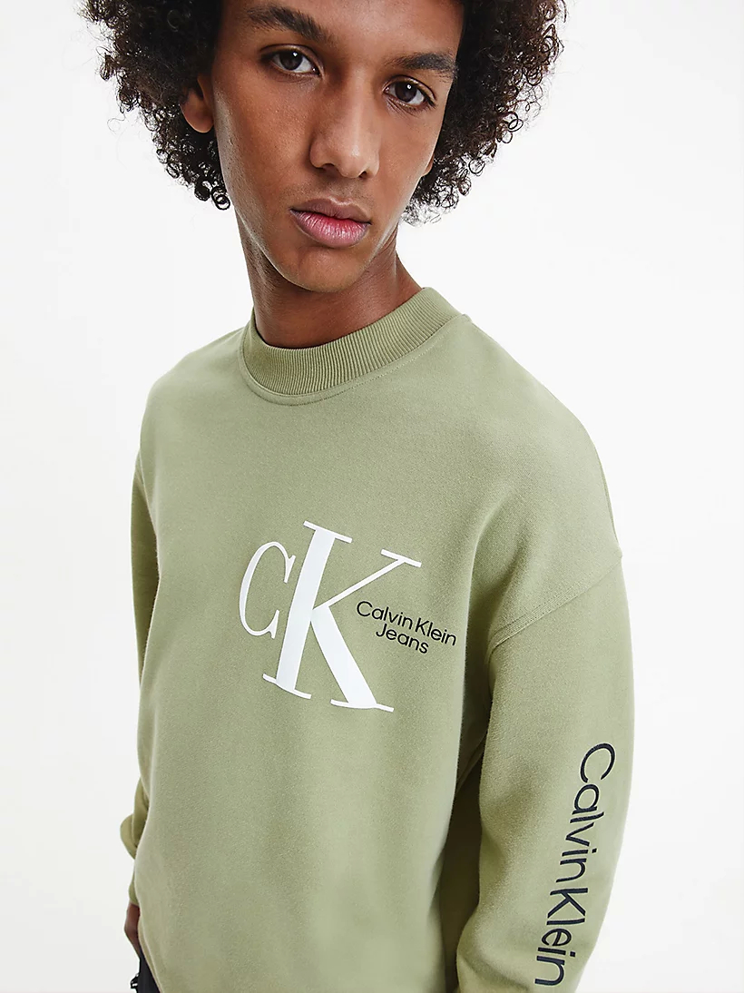 encima Parche exposición SUDADERA CON LOGO EN LA MANGA HOMBRE CALVIN KLEIN JEANS