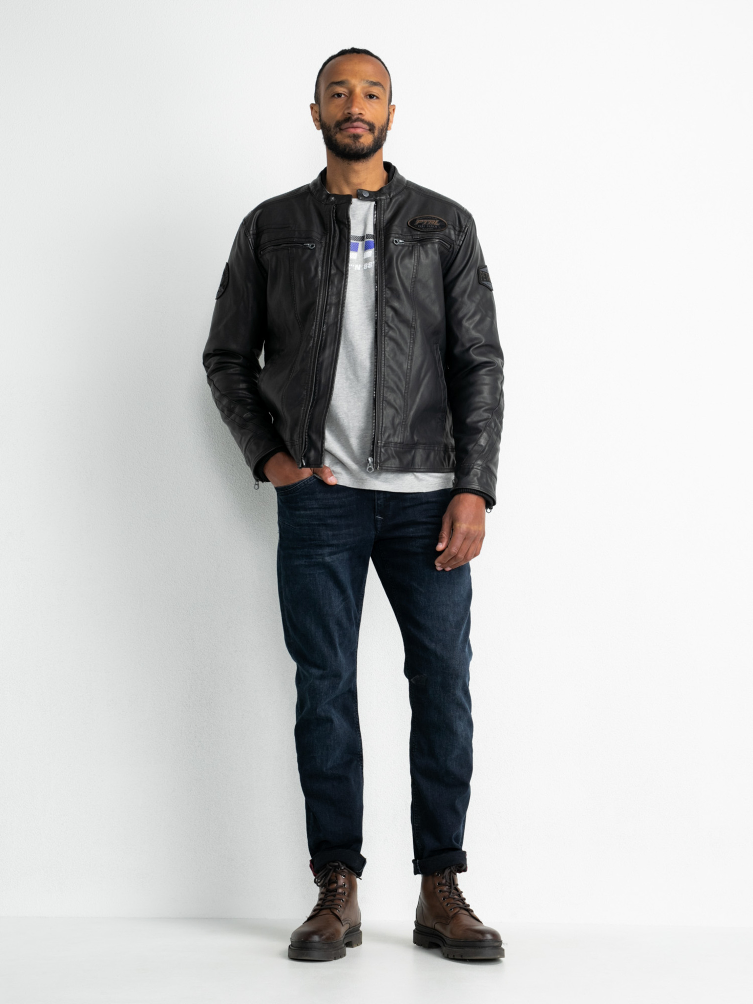 CAZADORA ESTILO BIKER HOMBRE PETROL Korner