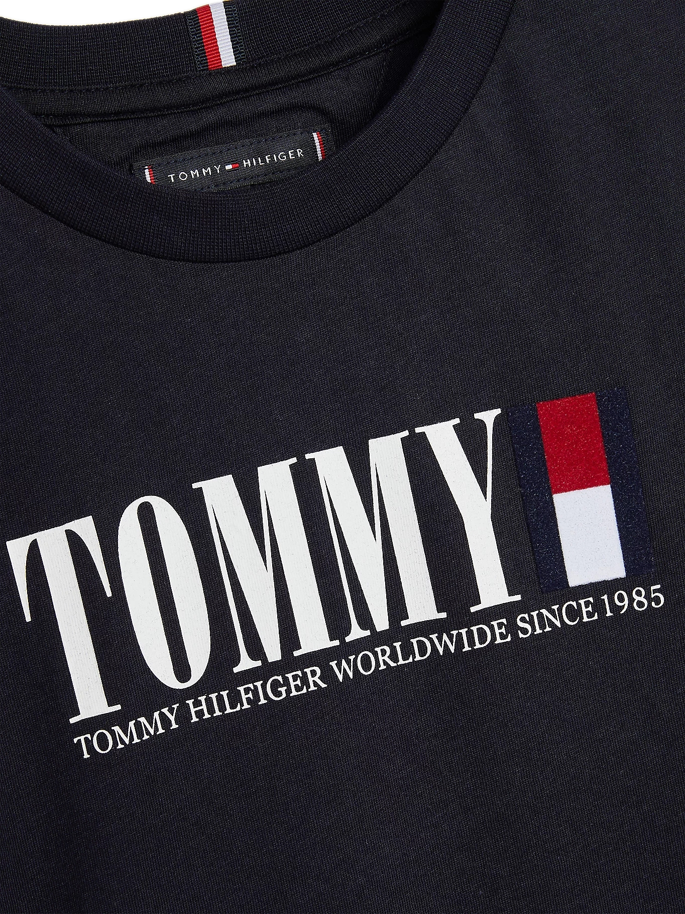 Camiseta De Algodón Orgánico Con Logo Niña Blanco Tommy Hilfiger