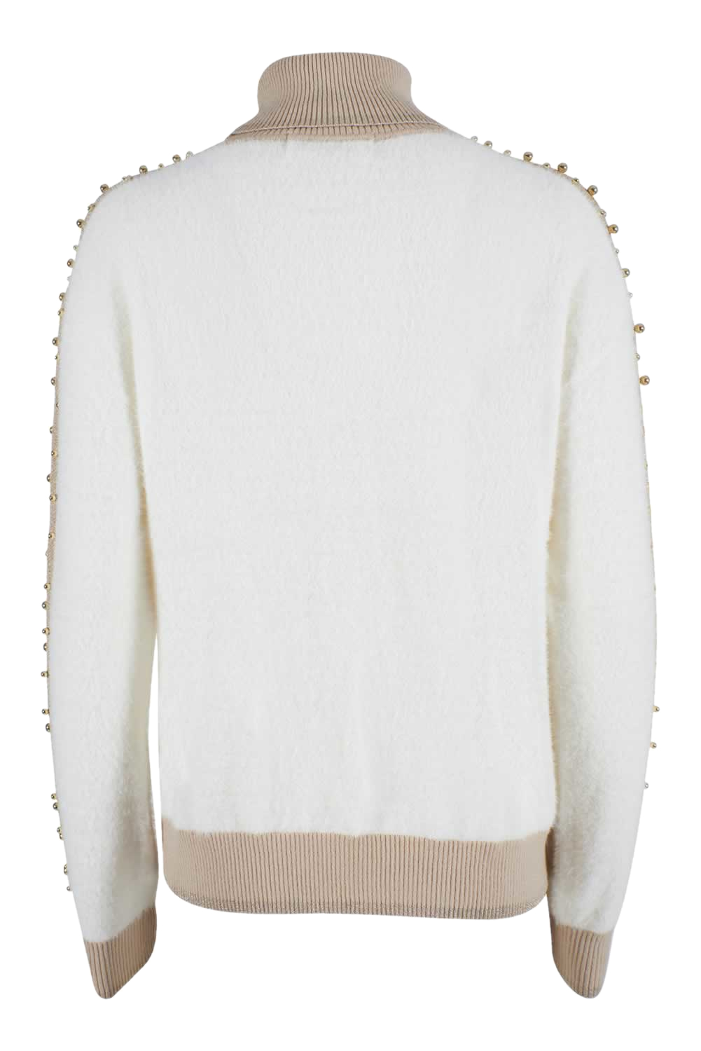 SWEATER PERLA DE Lana LISO con CUELLO REDONDO