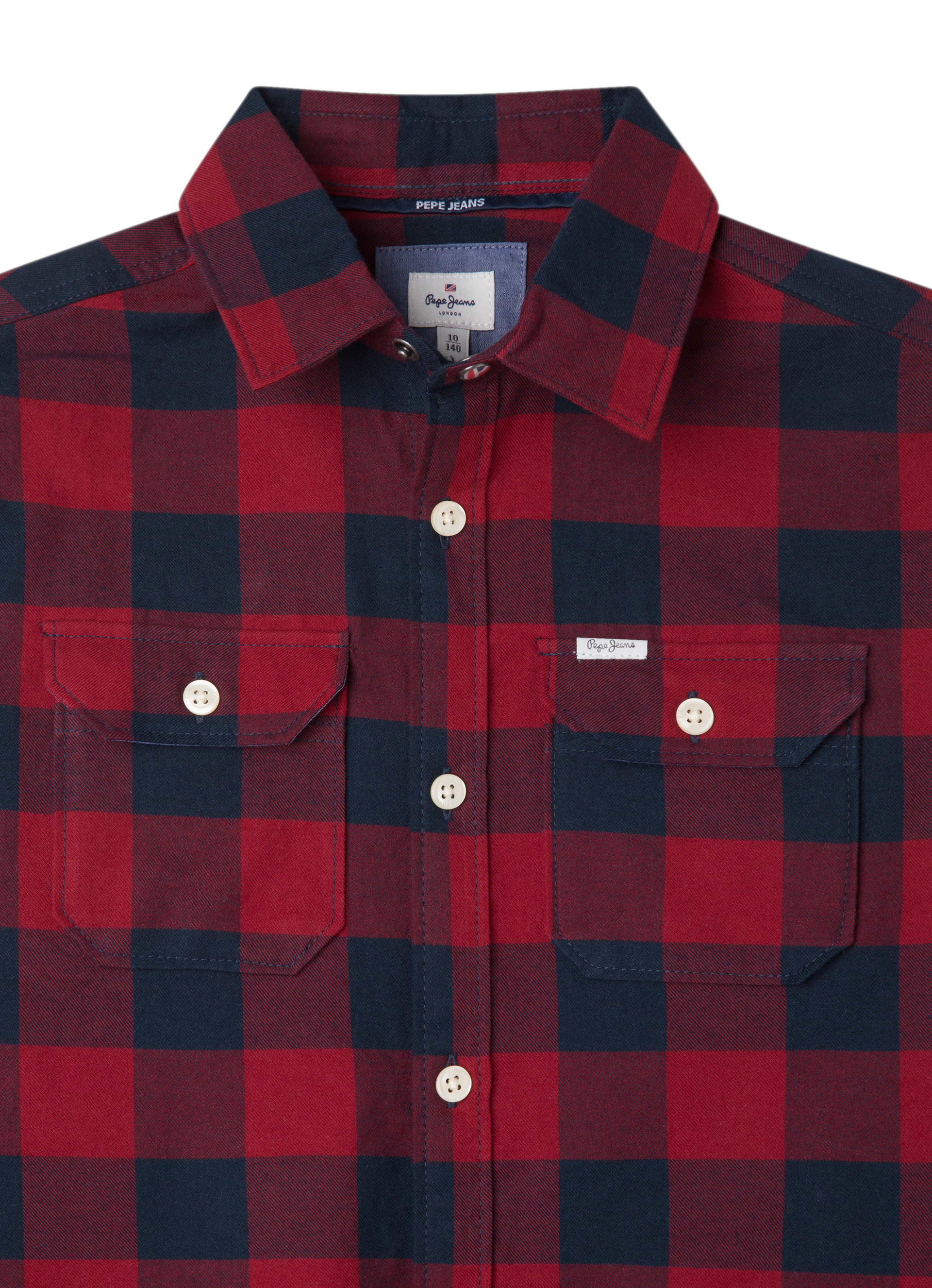 Camisa Franela Niño Cuadros Roja - Colección Nueva 2026