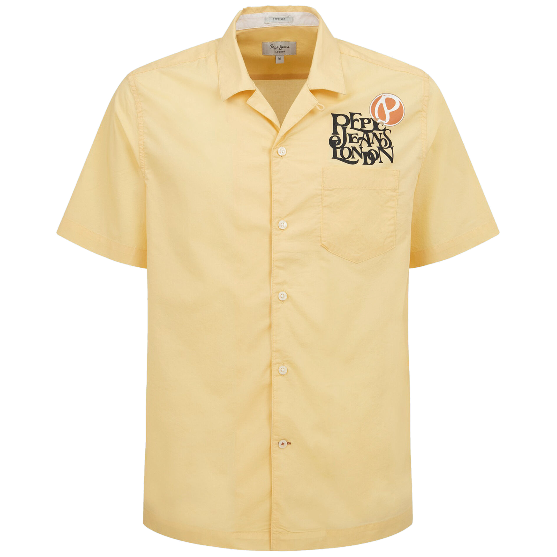 camisa manga corta amarilla hombre