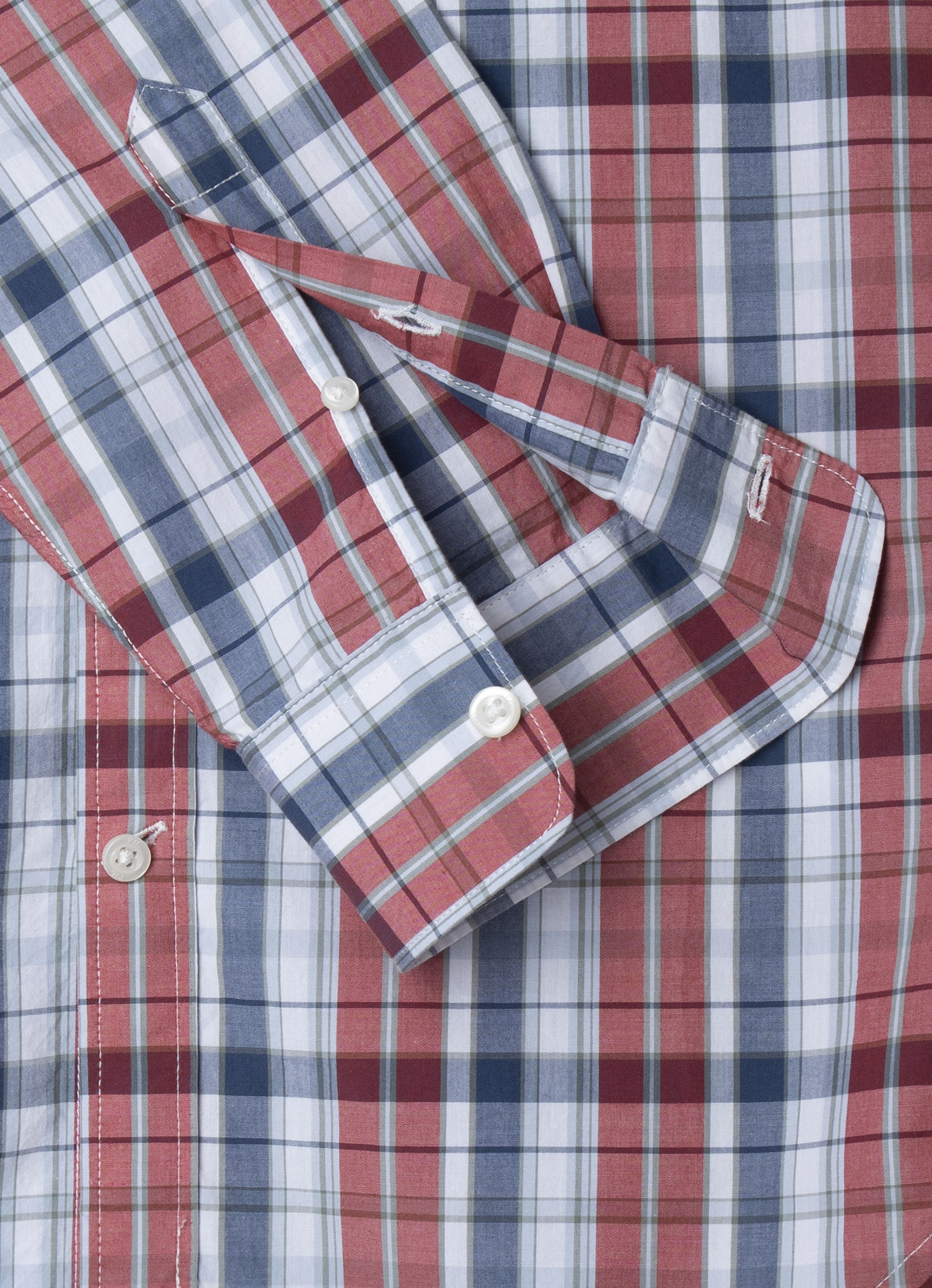 Camisa Kadeka en popelín a cuadros oblicuos grises